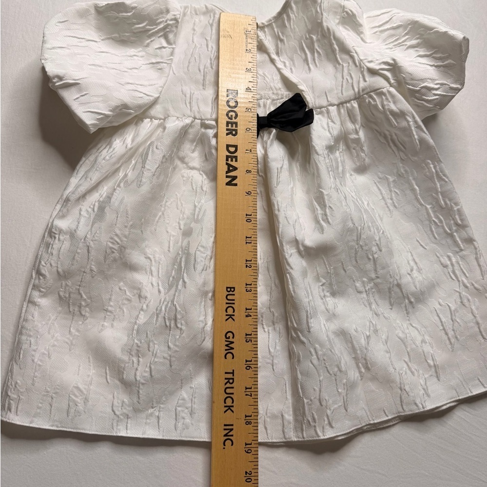 Textured White Dress w/ Black Bow Back Baby 18–24M Easter Wedding Bridal Party - Picture 9 of 9